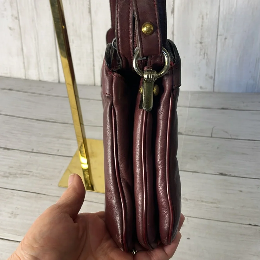 Etienne Aigner Vintage 1980's Oxblood/Burgundy Crossbody